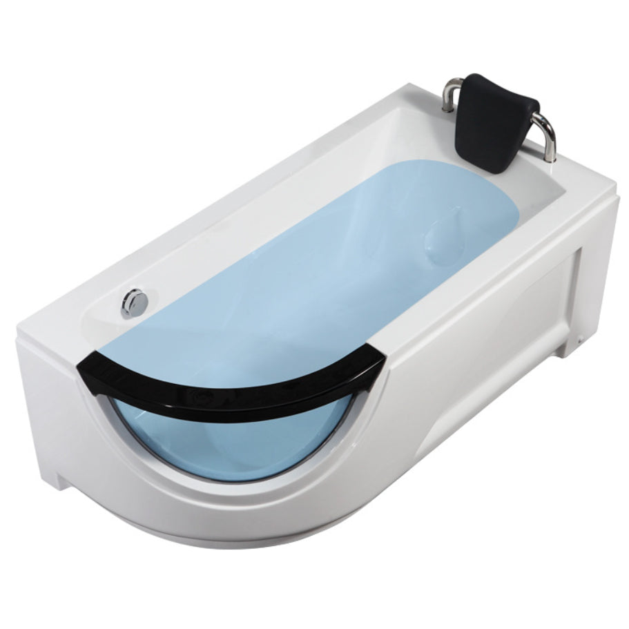 Free Form Corner Bathtub Acrylic Soaking White Modern Back to Wall Bathtub Clearhalo 'Bathroom Remodel & Bathroom Fixtures' 'Bathtubs' 'Home Improvement' 'home_improvement' 'home_improvement_bathtubs' 'Showers & Bathtubs' 6908266