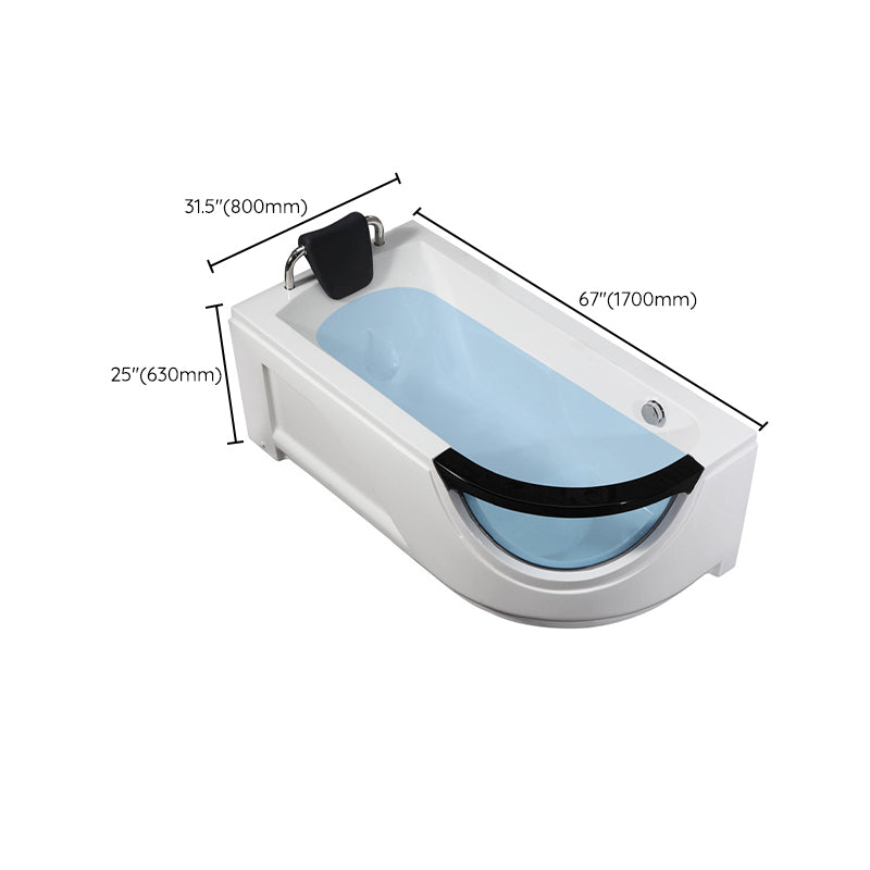 Free Form Corner Bathtub Acrylic Soaking White Modern Back to Wall Bathtub Clearhalo 'Bathroom Remodel & Bathroom Fixtures' 'Bathtubs' 'Home Improvement' 'home_improvement' 'home_improvement_bathtubs' 'Showers & Bathtubs' 6908279