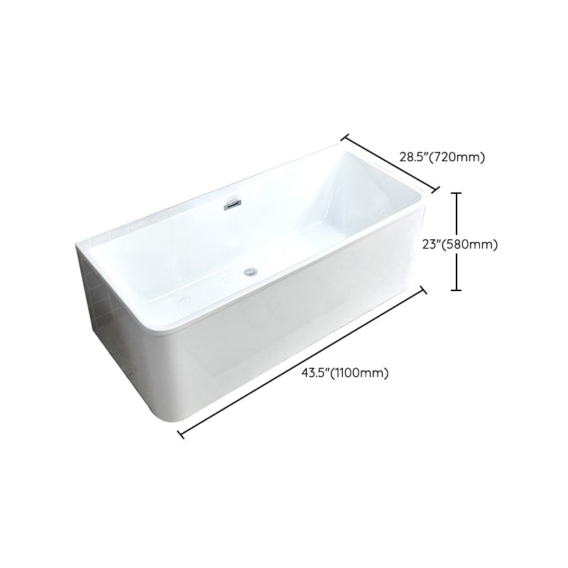 Acrylic Rectangular Bathtub Soaking White Bathtub , 22.83-inch Tall Clearhalo 'Bathroom Remodel & Bathroom Fixtures' 'Bathtubs' 'Home Improvement' 'home_improvement' 'home_improvement_bathtubs' 'Showers & Bathtubs' 6908307
