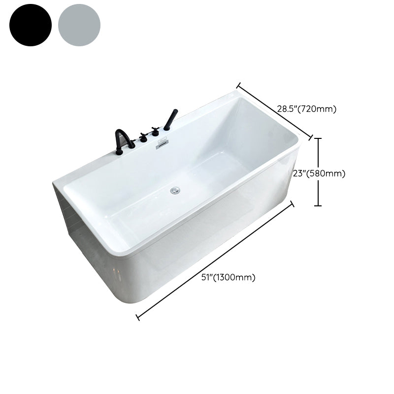 Acrylic Rectangular Bathtub Soaking White Bathtub , 22.83-inch Tall Clearhalo 'Bathroom Remodel & Bathroom Fixtures' 'Bathtubs' 'Home Improvement' 'home_improvement' 'home_improvement_bathtubs' 'Showers & Bathtubs' 6908311