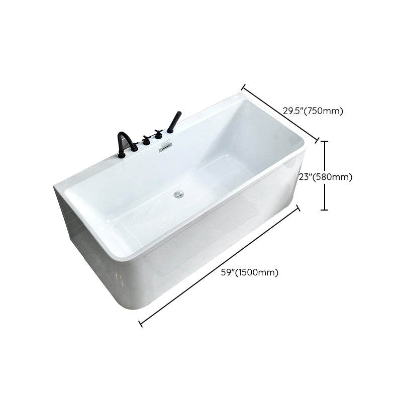 Acrylic Rectangular Bathtub Soaking White Bathtub , 22.83-inch Tall Clearhalo 'Bathroom Remodel & Bathroom Fixtures' 'Bathtubs' 'Home Improvement' 'home_improvement' 'home_improvement_bathtubs' 'Showers & Bathtubs' 6908317
