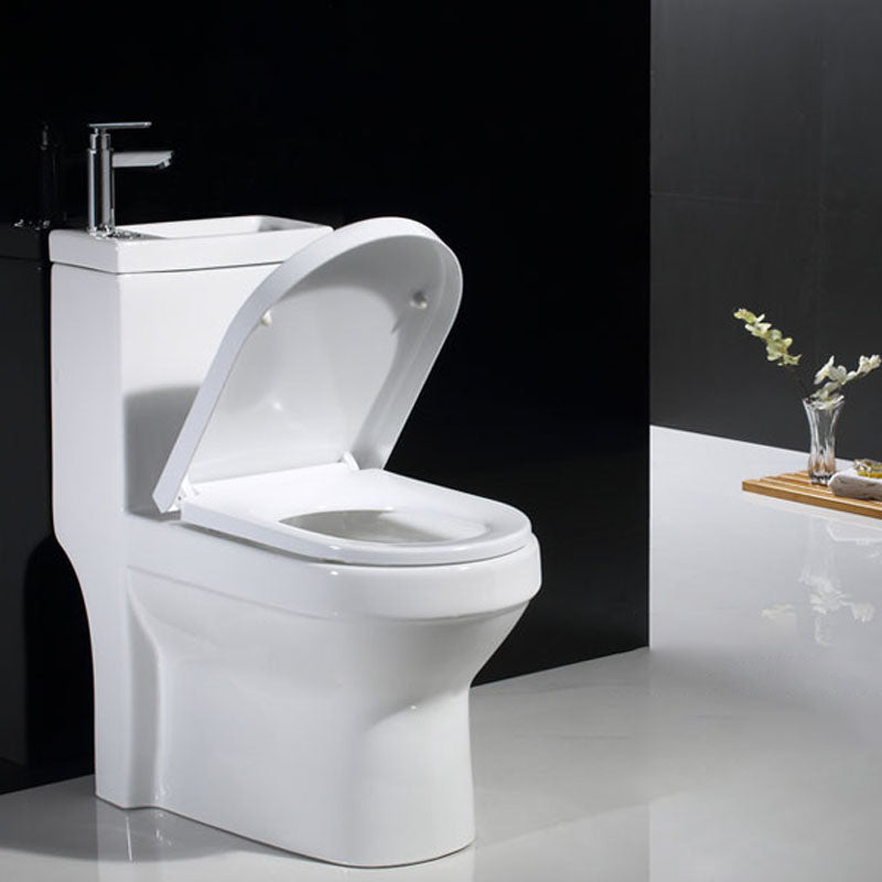 Modern Toilet Bowl Floor Mounted Porcelain All-In-One Flush Toilet Clearhalo 'Bathroom Remodel & Bathroom Fixtures' 'Home Improvement' 'home_improvement' 'home_improvement_toilets' 'Toilets & Bidets' 'Toilets' 6908727