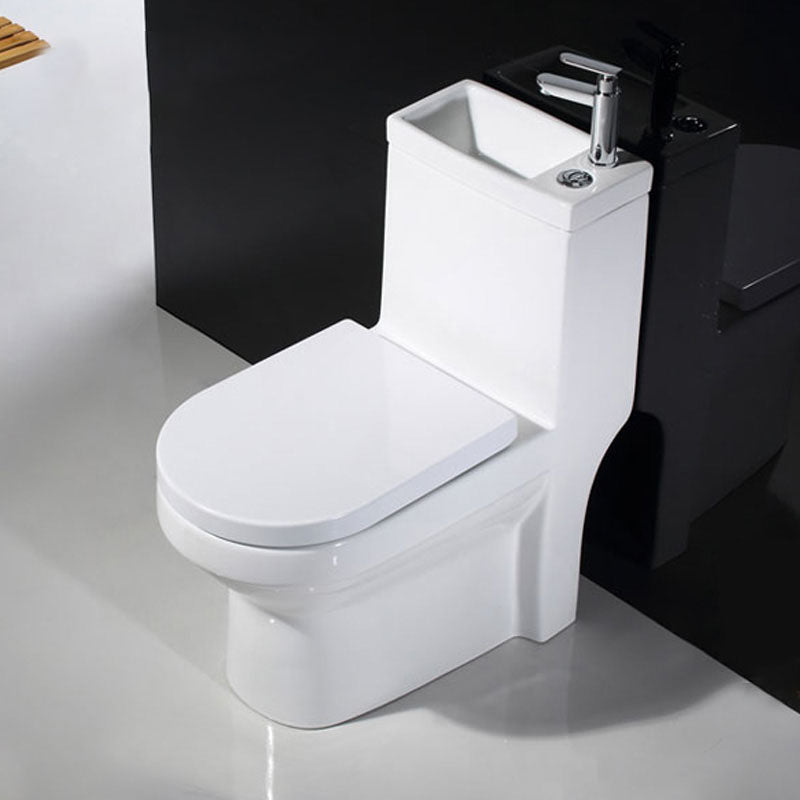 Modern Toilet Bowl Floor Mounted Porcelain All-In-One Flush Toilet Cold Water Dispensor ( Right) Clearhalo 'Bathroom Remodel & Bathroom Fixtures' 'Home Improvement' 'home_improvement' 'home_improvement_toilets' 'Toilets & Bidets' 'Toilets' 6908728
