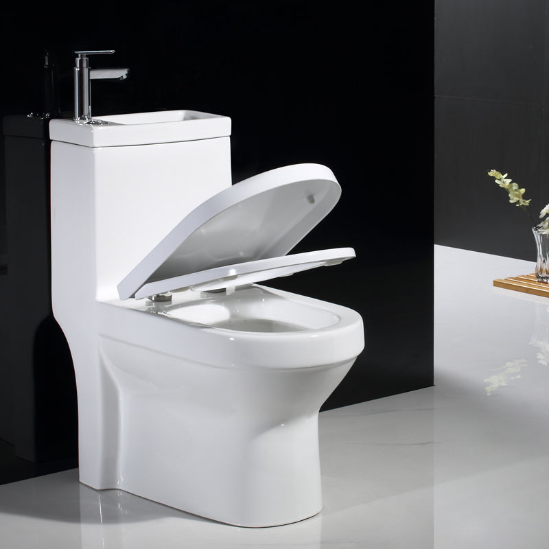 Modern Toilet Bowl Floor Mounted Porcelain All-In-One Flush Toilet Clearhalo 'Bathroom Remodel & Bathroom Fixtures' 'Home Improvement' 'home_improvement' 'home_improvement_toilets' 'Toilets & Bidets' 'Toilets' 6908742