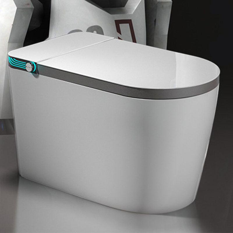Contemporary Flush Toilet Floor Mounted One-Piece Toilet ABS Toilet Bowl White/ Gray Heating Seat Ring （Standard ) 12" Clearhalo 'Bathroom Remodel & Bathroom Fixtures' 'Home Improvement' 'home_improvement' 'home_improvement_toilets' 'Toilets & Bidets' 'Toilets' 6908791