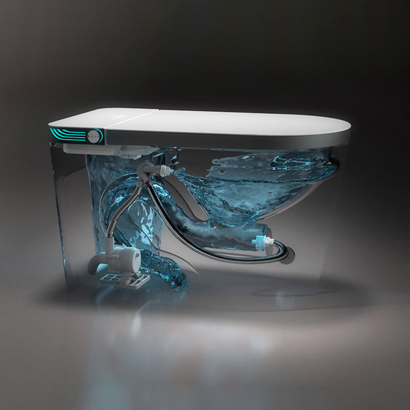 Contemporary Flush Toilet Floor Mounted One-Piece Toilet ABS Toilet Bowl Clearhalo 'Bathroom Remodel & Bathroom Fixtures' 'Home Improvement' 'home_improvement' 'home_improvement_toilets' 'Toilets & Bidets' 'Toilets' 6908803