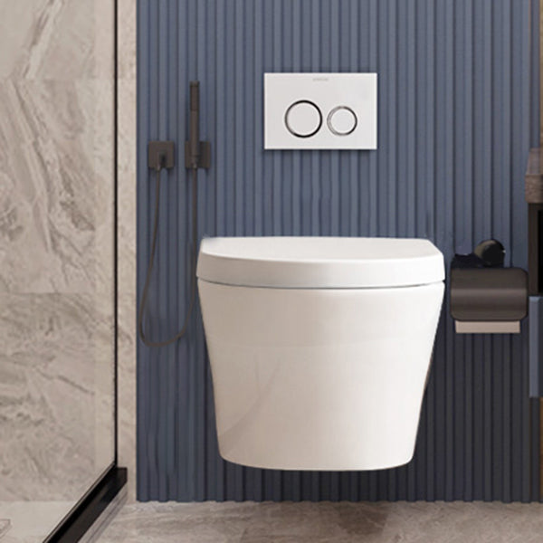 Contemporary Toilet Bowl One Piece Toilet Wall Mount Porcelain Flush Toilet 15"L x 21"W x 17"H Toilet with Low Tanker Clearhalo 'Bathroom Remodel & Bathroom Fixtures' 'Home Improvement' 'home_improvement' 'home_improvement_toilets' 'Toilets & Bidets' 'Toilets' 6908808