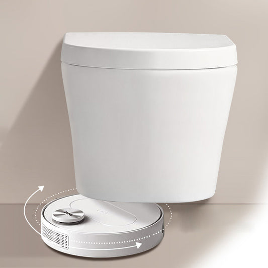 Contemporary Toilet Bowl One Piece Toilet Wall Mount Porcelain Flush Toilet Clearhalo 'Bathroom Remodel & Bathroom Fixtures' 'Home Improvement' 'home_improvement' 'home_improvement_toilets' 'Toilets & Bidets' 'Toilets' 6908809