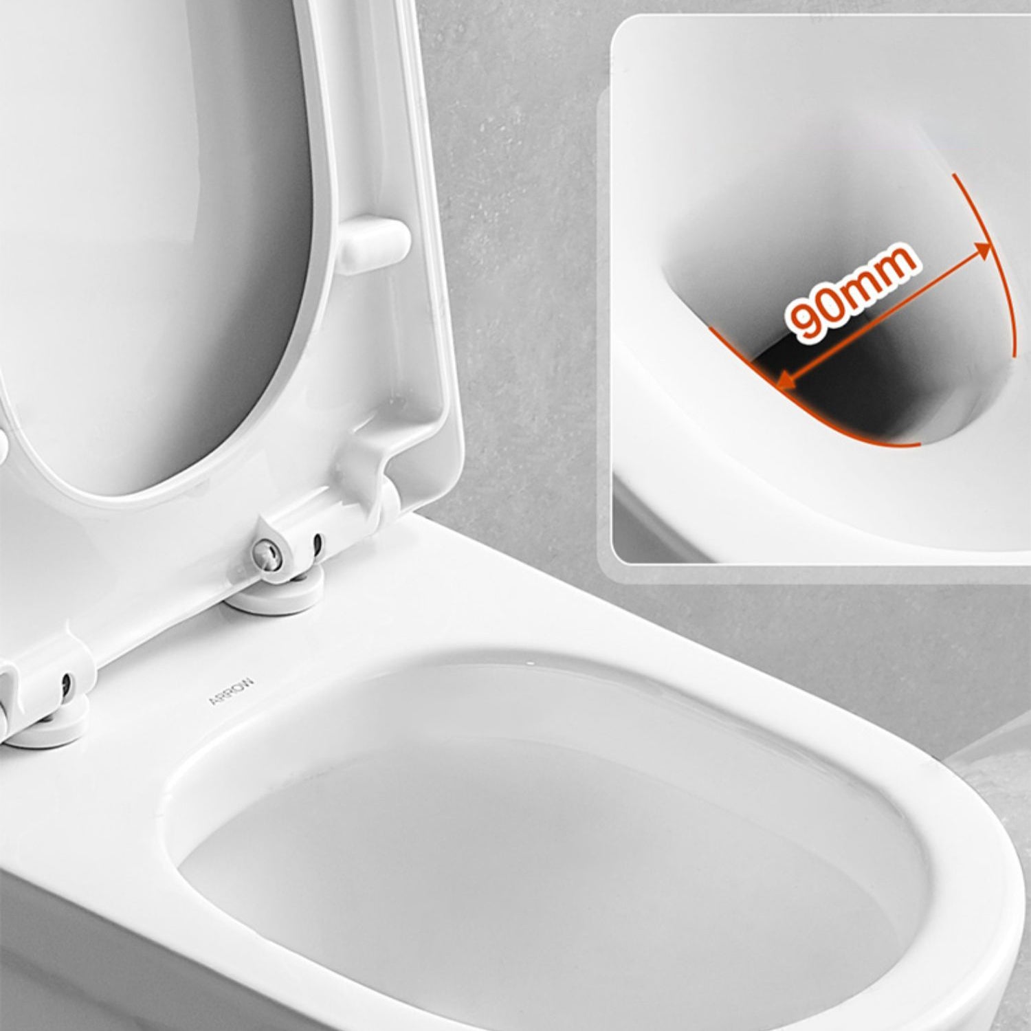 Contemporary Toilet Bowl One Piece Toilet Wall Mount Porcelain Flush Toilet Clearhalo 'Bathroom Remodel & Bathroom Fixtures' 'Home Improvement' 'home_improvement' 'home_improvement_toilets' 'Toilets & Bidets' 'Toilets' 6908818
