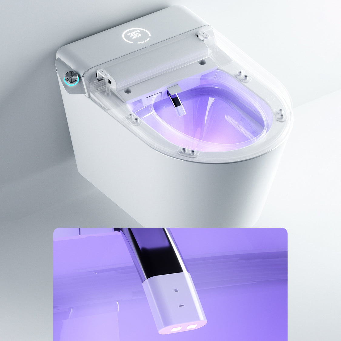 Modern Siphon Jet Toilet Bowl One-Piece Toilet Wall Mount ABS Flush Toilet Clearhalo 'Bathroom Remodel & Bathroom Fixtures' 'Home Improvement' 'home_improvement' 'home_improvement_toilets' 'Toilets & Bidets' 'Toilets' 6908841