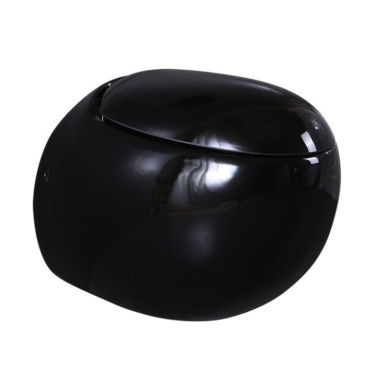 Contemporary Flush Toilet Round One Piece Toilet Wall Mount Porcelain Toilet Clearhalo 'Bathroom Remodel & Bathroom Fixtures' 'Home Improvement' 'home_improvement' 'home_improvement_toilets' 'Toilets & Bidets' 'Toilets' 6908853