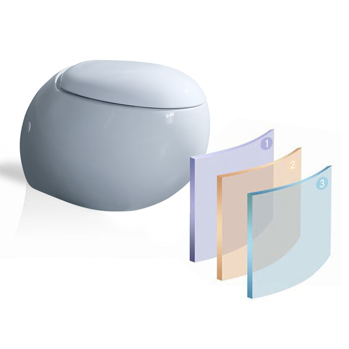 Contemporary Flush Toilet Round One Piece Toilet Wall Mount Porcelain Toilet Clearhalo 'Bathroom Remodel & Bathroom Fixtures' 'Home Improvement' 'home_improvement' 'home_improvement_toilets' 'Toilets & Bidets' 'Toilets' 6908857