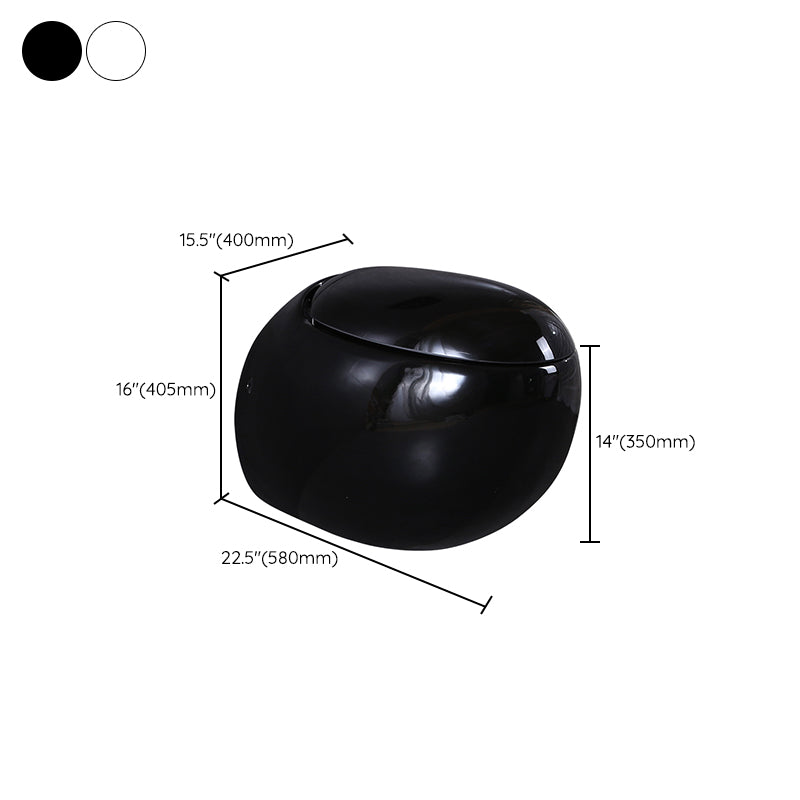 Contemporary Flush Toilet Round One Piece Toilet Wall Mount Porcelain Toilet Clearhalo 'Bathroom Remodel & Bathroom Fixtures' 'Home Improvement' 'home_improvement' 'home_improvement_toilets' 'Toilets & Bidets' 'Toilets' 6908866