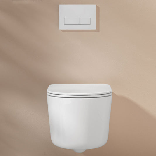 Modern Toilet Bowl Wall Mount Porcelain All-In-One Flush Toilet Clearhalo 'Bathroom Remodel & Bathroom Fixtures' 'Home Improvement' 'home_improvement' 'home_improvement_toilets' 'Toilets & Bidets' 'Toilets' 6908877