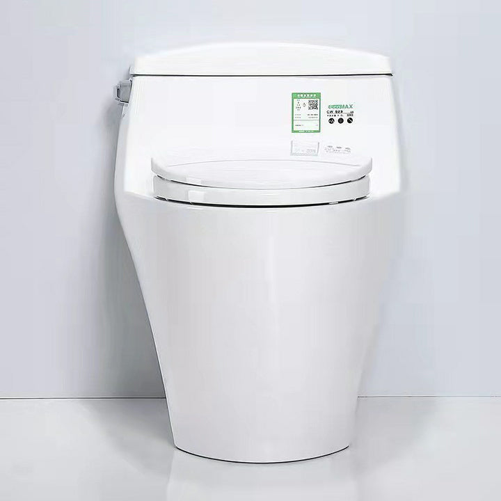 Traditional Ceramic Toilet Bowl One Piece Flush Toilet with Toilet Seat Plastic 18"L x 28"W x 26"H 12" Clearhalo 'Bathroom Remodel & Bathroom Fixtures' 'Home Improvement' 'home_improvement' 'home_improvement_toilets' 'Toilets & Bidets' 'Toilets' 6909028