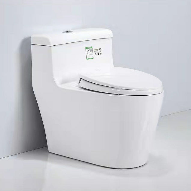 Traditional Ceramic Toilet Bowl One Piece Flush Toilet with Toilet Seat 19"L x 30"W x 26"H Clearhalo 'Bathroom Remodel & Bathroom Fixtures' 'Home Improvement' 'home_improvement' 'home_improvement_toilets' 'Toilets & Bidets' 'Toilets' 6909035