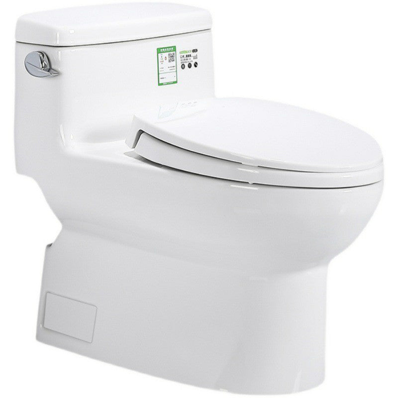 Traditional Ceramic Toilet Bowl One Piece Flush Toilet with Toilet Seat Clearhalo 'Bathroom Remodel & Bathroom Fixtures' 'Home Improvement' 'home_improvement' 'home_improvement_toilets' 'Toilets & Bidets' 'Toilets' 6909037