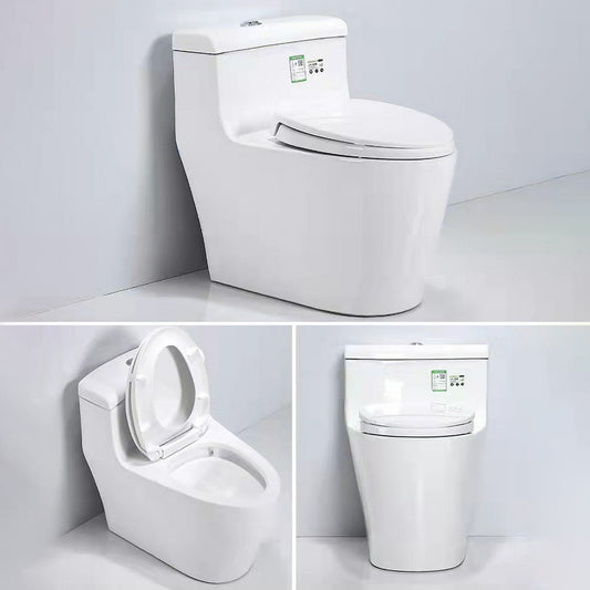 Traditional Ceramic Toilet Bowl One Piece Flush Toilet with Toilet Seat Clearhalo 'Bathroom Remodel & Bathroom Fixtures' 'Home Improvement' 'home_improvement' 'home_improvement_toilets' 'Toilets & Bidets' 'Toilets' 6909047