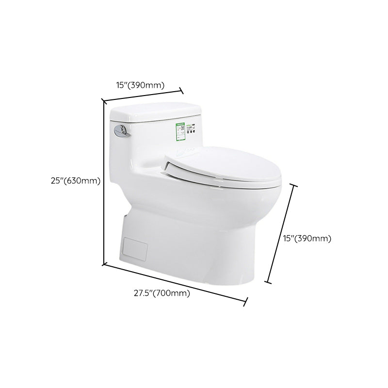 Traditional Ceramic Toilet Bowl One Piece Flush Toilet with Toilet Seat Clearhalo 'Bathroom Remodel & Bathroom Fixtures' 'Home Improvement' 'home_improvement' 'home_improvement_toilets' 'Toilets & Bidets' 'Toilets' 6909048