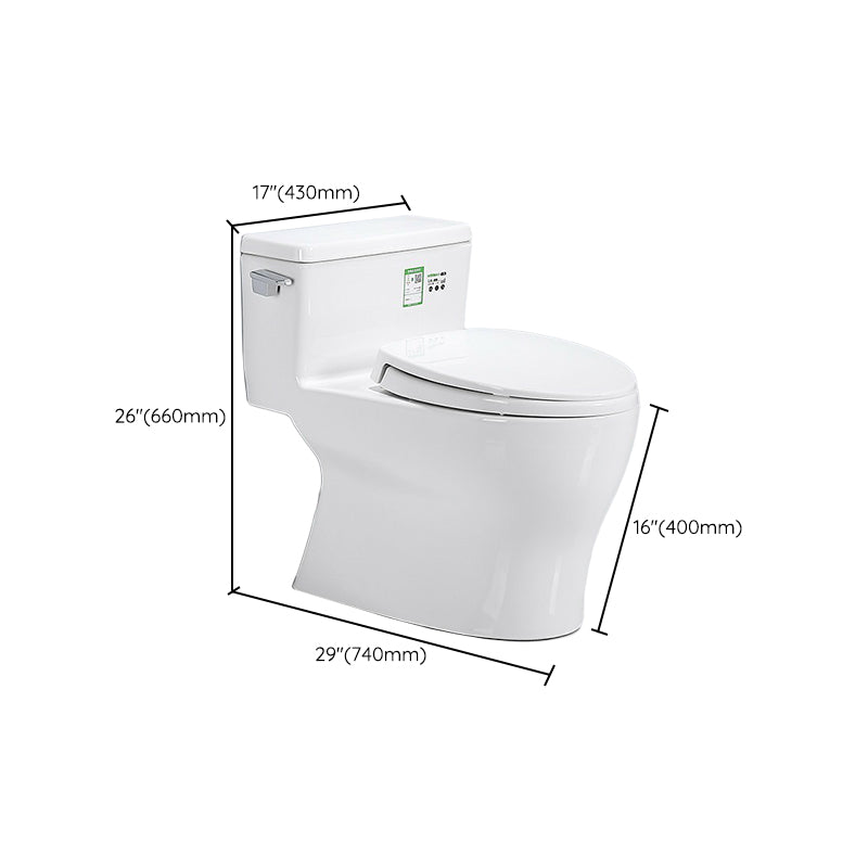 Traditional Ceramic Toilet Bowl One Piece Flush Toilet with Toilet Seat Clearhalo 'Bathroom Remodel & Bathroom Fixtures' 'Home Improvement' 'home_improvement' 'home_improvement_toilets' 'Toilets & Bidets' 'Toilets' 6909049