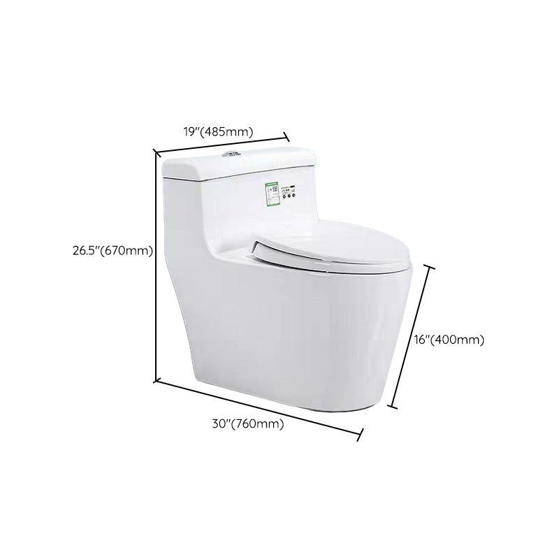 Traditional Ceramic Toilet Bowl One Piece Flush Toilet with Toilet Seat Clearhalo 'Bathroom Remodel & Bathroom Fixtures' 'Home Improvement' 'home_improvement' 'home_improvement_toilets' 'Toilets & Bidets' 'Toilets' 6909050