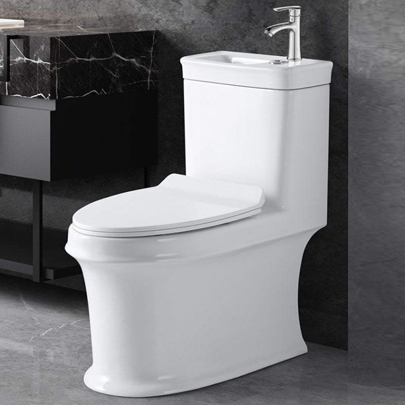 Modern Porcelain Toilet Floor Mount Siphon Jet One-Piece Toilet Flush Toilet 15"L x 28"W x 29"H Clearhalo 'Bathroom Remodel & Bathroom Fixtures' 'Home Improvement' 'home_improvement' 'home_improvement_toilets' 'Toilets & Bidets' 'Toilets' 6909054