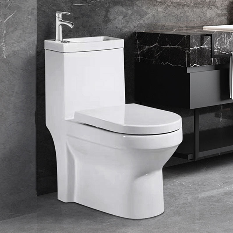 Modern Porcelain Toilet Floor Mount Siphon Jet One-Piece Toilet Flush Toilet 14"L x 28"W x 31"H Cold Water Dispensor ( eft) Clearhalo 'Bathroom Remodel & Bathroom Fixtures' 'Home Improvement' 'home_improvement' 'home_improvement_toilets' 'Toilets & Bidets' 'Toilets' 6909056