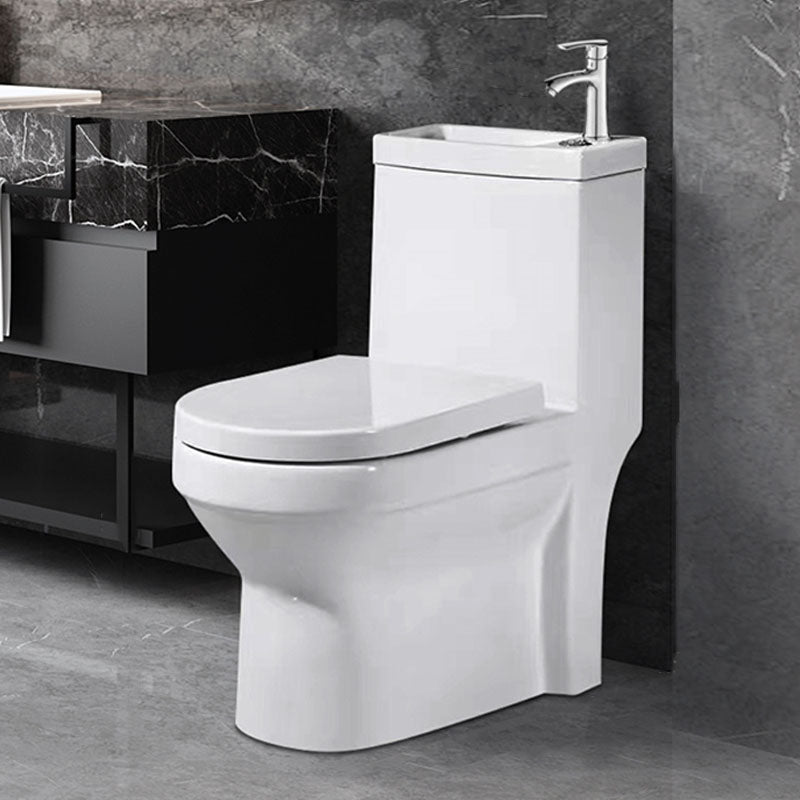 Modern Porcelain Toilet Floor Mount Siphon Jet One-Piece Toilet Flush Toilet 14"L x 28"W x 31"H Cold Water Dispensor ( Right) Clearhalo 'Bathroom Remodel & Bathroom Fixtures' 'Home Improvement' 'home_improvement' 'home_improvement_toilets' 'Toilets & Bidets' 'Toilets' 6909058