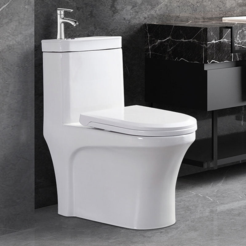 Modern Porcelain Toilet Floor Mount Siphon Jet One-Piece Toilet Flush Toilet 14"L x 26"W x 30"H Cold Water Dispensor ( eft) Clearhalo 'Bathroom Remodel & Bathroom Fixtures' 'Home Improvement' 'home_improvement' 'home_improvement_toilets' 'Toilets & Bidets' 'Toilets' 6909059