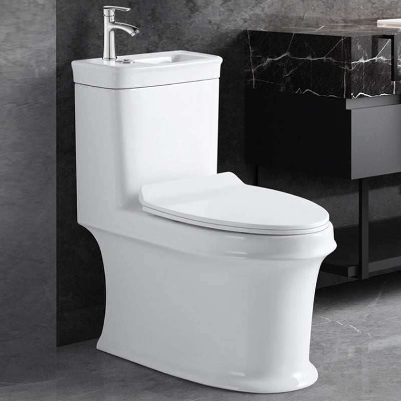 Modern Porcelain Toilet Floor Mount Siphon Jet One-Piece Toilet Flush Toilet 15"L x 28"W x 29"H Clearhalo 'Bathroom Remodel & Bathroom Fixtures' 'Home Improvement' 'home_improvement' 'home_improvement_toilets' 'Toilets & Bidets' 'Toilets' 6909061