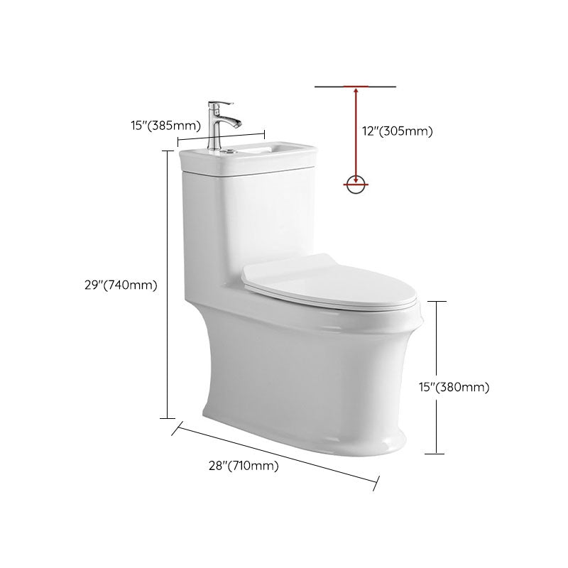 Modern Porcelain Toilet Floor Mount Siphon Jet One-Piece Toilet Flush Toilet Clearhalo 'Bathroom Remodel & Bathroom Fixtures' 'Home Improvement' 'home_improvement' 'home_improvement_toilets' 'Toilets & Bidets' 'Toilets' 6909073