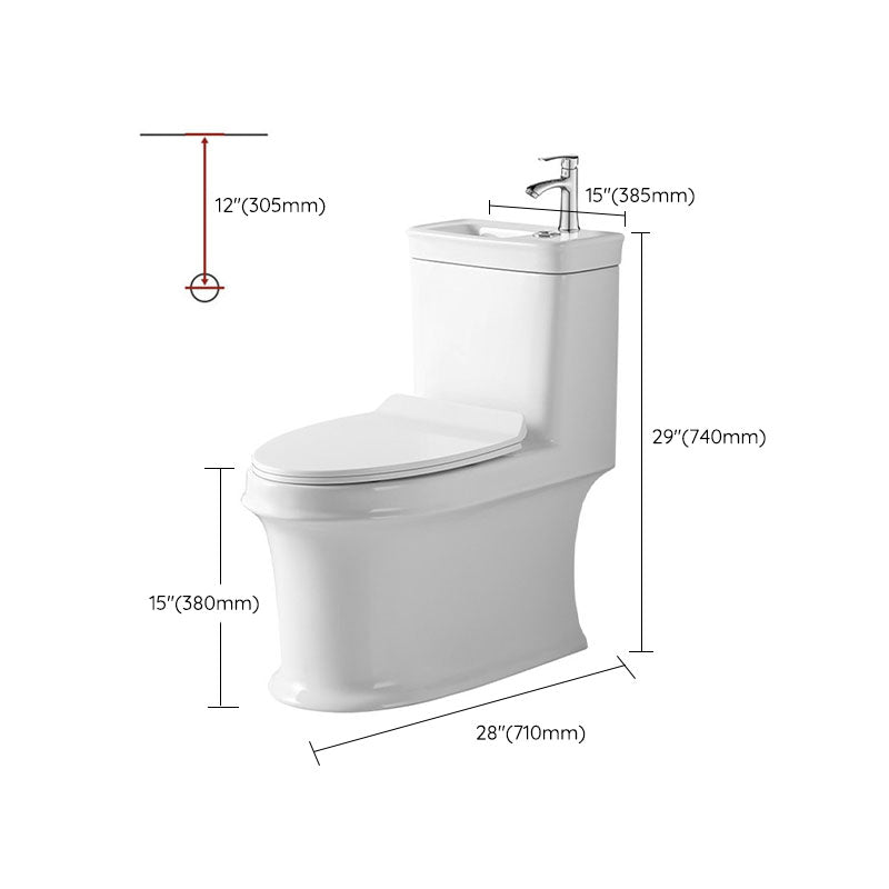 Modern Porcelain Toilet Floor Mount Siphon Jet One-Piece Toilet Flush Toilet Clearhalo 'Bathroom Remodel & Bathroom Fixtures' 'Home Improvement' 'home_improvement' 'home_improvement_toilets' 'Toilets & Bidets' 'Toilets' 6909074