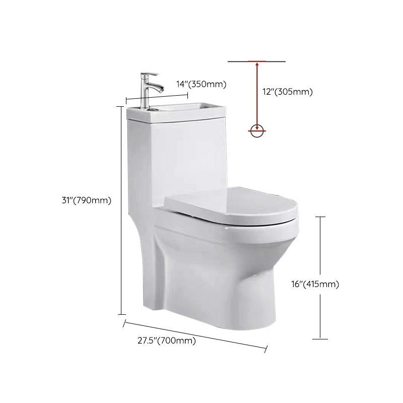 Modern Porcelain Toilet Floor Mount Siphon Jet One-Piece Toilet Flush Toilet Clearhalo 'Bathroom Remodel & Bathroom Fixtures' 'Home Improvement' 'home_improvement' 'home_improvement_toilets' 'Toilets & Bidets' 'Toilets' 6909075