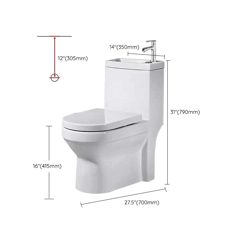 Modern Porcelain Toilet Floor Mount Siphon Jet One-Piece Toilet Flush Toilet Clearhalo 'Bathroom Remodel & Bathroom Fixtures' 'Home Improvement' 'home_improvement' 'home_improvement_toilets' 'Toilets & Bidets' 'Toilets' 6909076