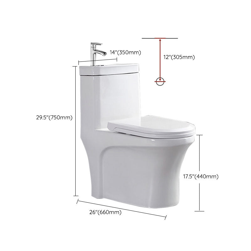 Modern Porcelain Toilet Floor Mount Siphon Jet One-Piece Toilet Flush Toilet Clearhalo 'Bathroom Remodel & Bathroom Fixtures' 'Home Improvement' 'home_improvement' 'home_improvement_toilets' 'Toilets & Bidets' 'Toilets' 6909077