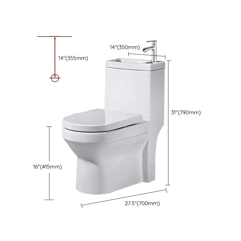 Modern Porcelain Toilet Floor Mount Siphon Jet One-Piece Toilet Flush Toilet Clearhalo 'Bathroom Remodel & Bathroom Fixtures' 'Home Improvement' 'home_improvement' 'home_improvement_toilets' 'Toilets & Bidets' 'Toilets' 6909081