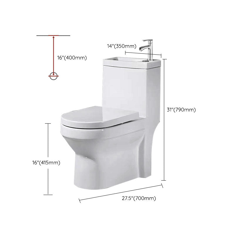 Modern Porcelain Toilet Floor Mount Siphon Jet One-Piece Toilet Flush Toilet Clearhalo 'Bathroom Remodel & Bathroom Fixtures' 'Home Improvement' 'home_improvement' 'home_improvement_toilets' 'Toilets & Bidets' 'Toilets' 6909086