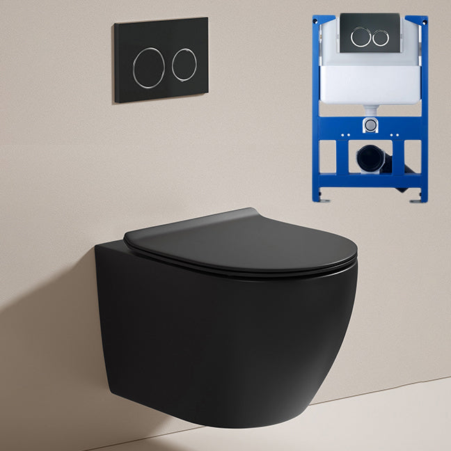 Contemporary Toilet Bowl One Piece Toilet Wall Mount Porcelain Urine Toilet 14"L x 21"W x 14"H Toilet with Low Tanker Clearhalo 'Bathroom Remodel & Bathroom Fixtures' 'Home Improvement' 'home_improvement' 'home_improvement_toilets' 'Toilets & Bidets' 'Toilets' 6909091