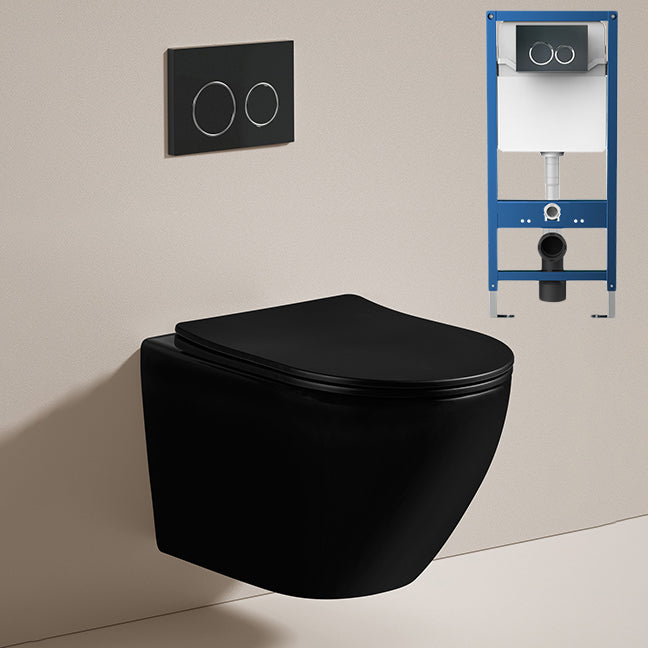 Contemporary Toilet Bowl One Piece Toilet Wall Mount Porcelain Urine Toilet 14"L x 19"W x 14"H Toilet with High Tanker Clearhalo 'Bathroom Remodel & Bathroom Fixtures' 'Home Improvement' 'home_improvement' 'home_improvement_toilets' 'Toilets & Bidets' 'Toilets' 6909094