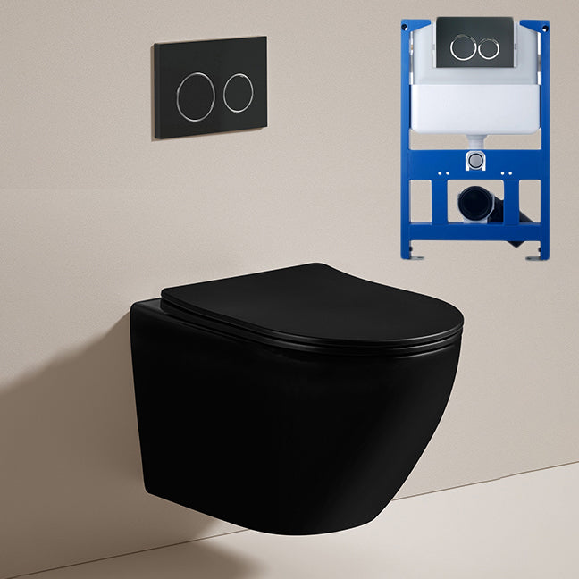 Contemporary Toilet Bowl One Piece Toilet Wall Mount Porcelain Urine Toilet 14"L x 19"W x 14"H Toilet with Low Tanker Clearhalo 'Bathroom Remodel & Bathroom Fixtures' 'Home Improvement' 'home_improvement' 'home_improvement_toilets' 'Toilets & Bidets' 'Toilets' 6909096