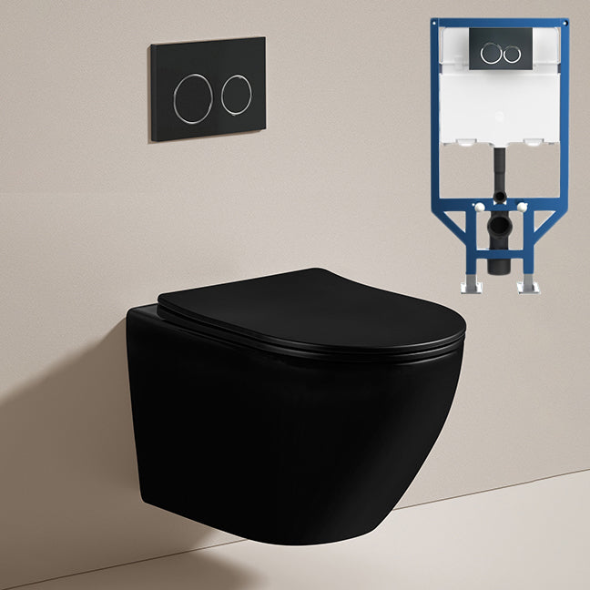 Contemporary Toilet Bowl One Piece Toilet Wall Mount Porcelain Urine Toilet 14"L x 19"W x 14"H Toilet with Freestanding Tanker Clearhalo 'Bathroom Remodel & Bathroom Fixtures' 'Home Improvement' 'home_improvement' 'home_improvement_toilets' 'Toilets & Bidets' 'Toilets' 6909098