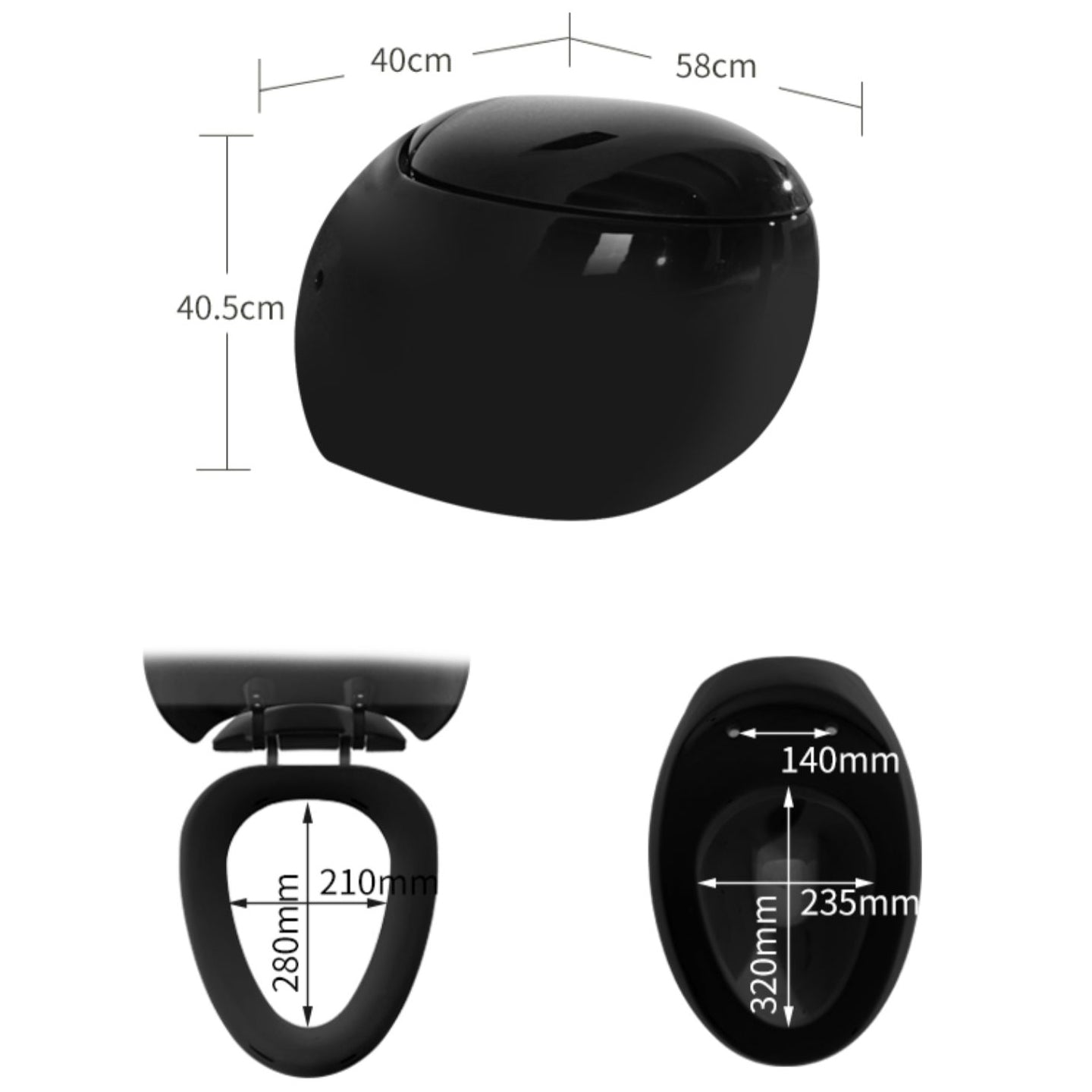 Contemporary Toilet Bowl One Piece Toilet Wall Mount Porcelain Urine Toilet Clearhalo 'Bathroom Remodel & Bathroom Fixtures' 'Home Improvement' 'home_improvement' 'home_improvement_toilets' 'Toilets & Bidets' 'Toilets' 6909108