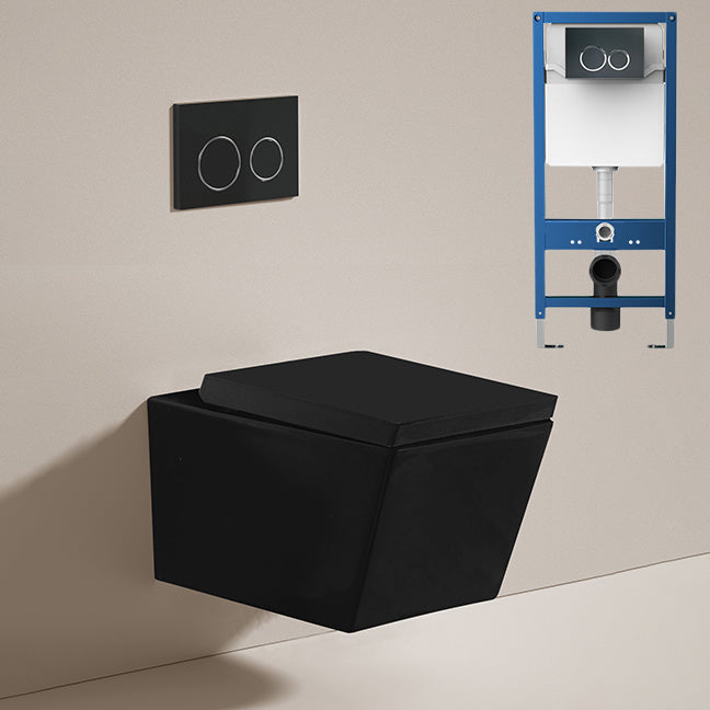 Contemporary Toilet Bowl One Piece Toilet Wall Mount Porcelain Urine Toilet 14"L x 22"W x 14"H Toilet with High Tanker Clearhalo 'Bathroom Remodel & Bathroom Fixtures' 'Home Improvement' 'home_improvement' 'home_improvement_toilets' 'Toilets & Bidets' 'Toilets' 6909113