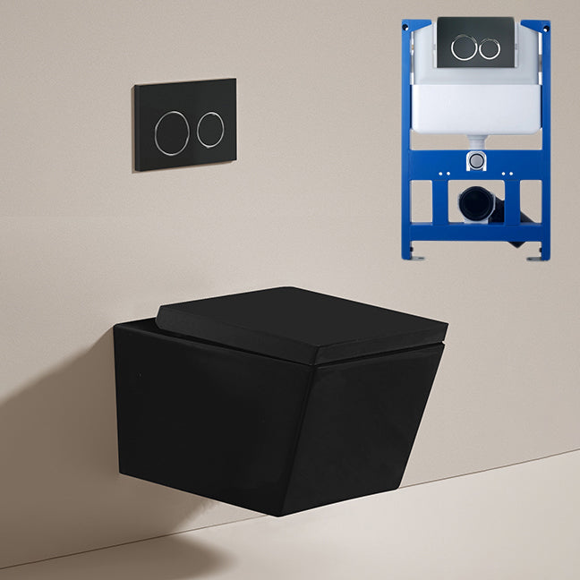 Contemporary Toilet Bowl One Piece Toilet Wall Mount Porcelain Urine Toilet 14"L x 22"W x 14"H Toilet with Low Tanker Clearhalo 'Bathroom Remodel & Bathroom Fixtures' 'Home Improvement' 'home_improvement' 'home_improvement_toilets' 'Toilets & Bidets' 'Toilets' 6909115