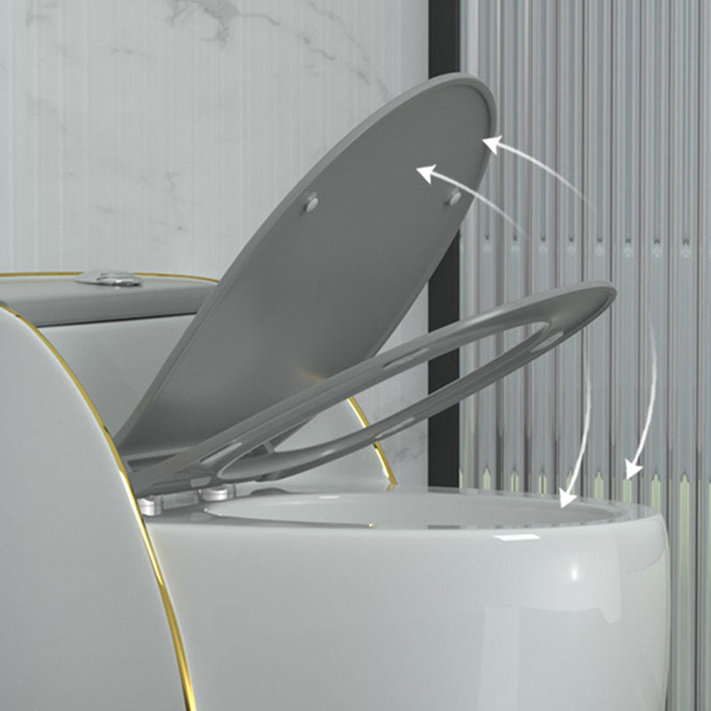 Modern Toilet Bowl Floor Mounted Porcelain Round All-In-One Flush Toilet Clearhalo 'Bathroom Remodel & Bathroom Fixtures' 'Home Improvement' 'home_improvement' 'home_improvement_toilets' 'Toilets & Bidets' 'Toilets' 6909145