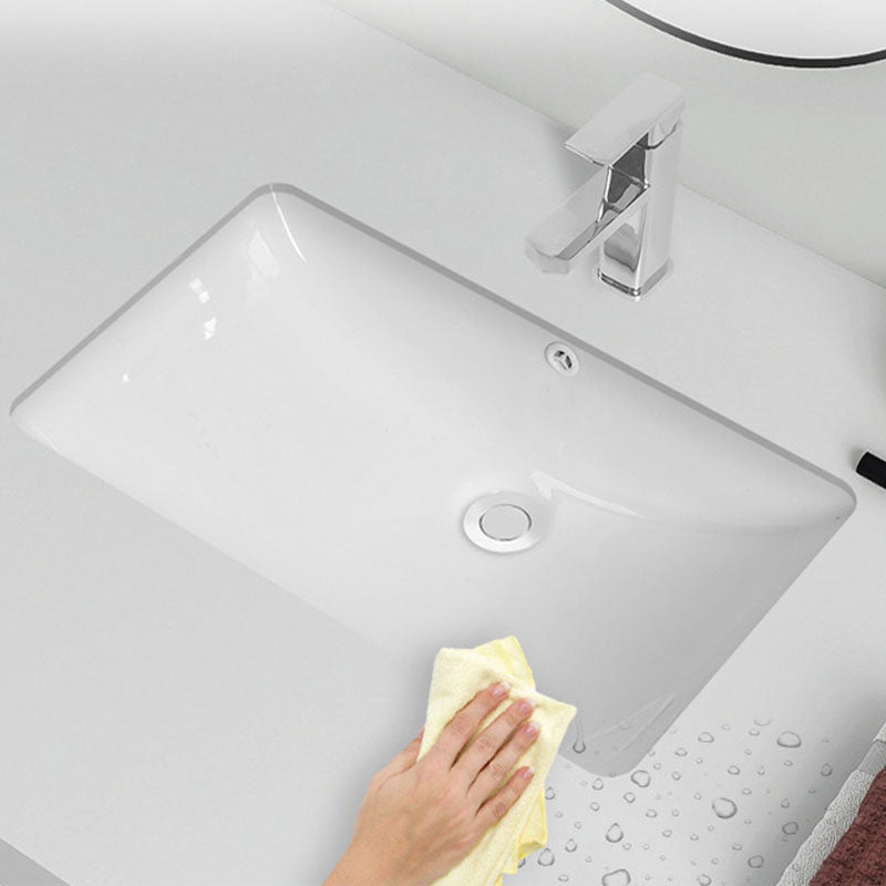 Modern Porcelain Bathroom Sink Undermount Bathroom Sink in White(Not Including Faucet) Clearhalo 'Bathroom Remodel & Bathroom Fixtures' 'Bathroom Sinks & Faucet Components' 'Bathroom Sinks' 'bathroom_sink' 'Home Improvement' 'home_improvement' 'home_improvement_bathroom_sink' 6914021