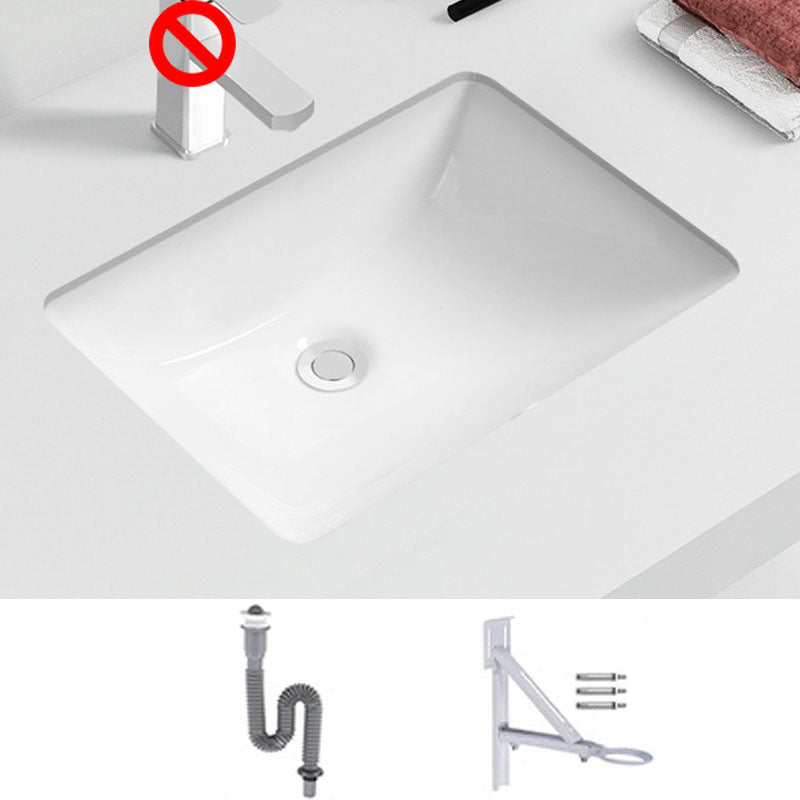 Modern Porcelain Bathroom Sink Undermount Bathroom Sink in White(Not Including Faucet) 20"L x 15"W x 8"H Clearhalo 'Bathroom Remodel & Bathroom Fixtures' 'Bathroom Sinks & Faucet Components' 'Bathroom Sinks' 'bathroom_sink' 'Home Improvement' 'home_improvement' 'home_improvement_bathroom_sink' 6914027