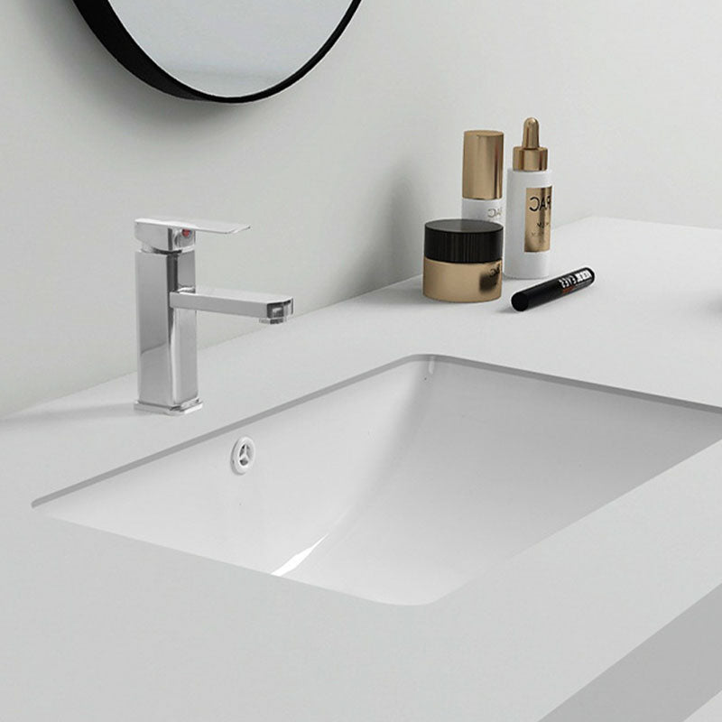 Modern Porcelain Bathroom Sink Undermount Bathroom Sink in White(Not Including Faucet) Clearhalo 'Bathroom Remodel & Bathroom Fixtures' 'Bathroom Sinks & Faucet Components' 'Bathroom Sinks' 'bathroom_sink' 'Home Improvement' 'home_improvement' 'home_improvement_bathroom_sink' 6914033