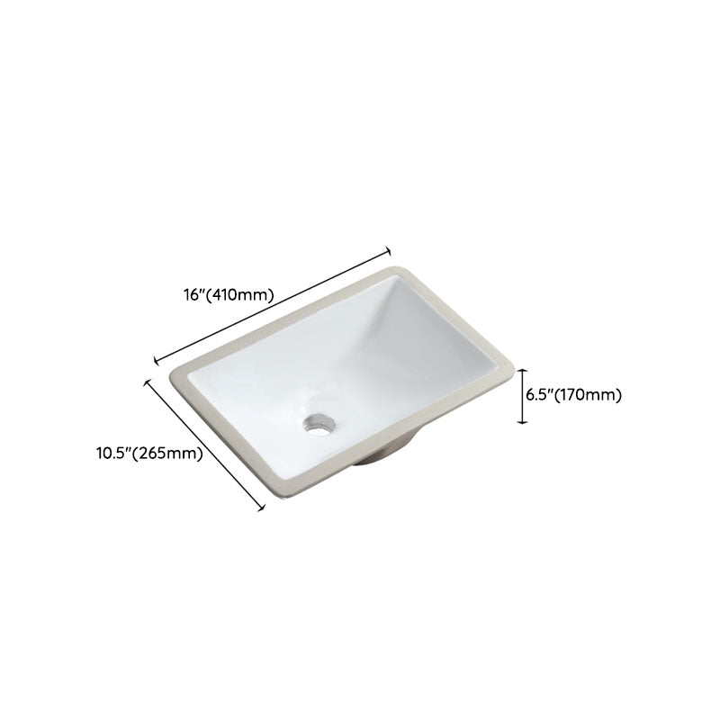 Modern Porcelain Bathroom Sink Undermount Bathroom Sink in White(Not Including Faucet) Clearhalo 'Bathroom Remodel & Bathroom Fixtures' 'Bathroom Sinks & Faucet Components' 'Bathroom Sinks' 'bathroom_sink' 'Home Improvement' 'home_improvement' 'home_improvement_bathroom_sink' 6914038