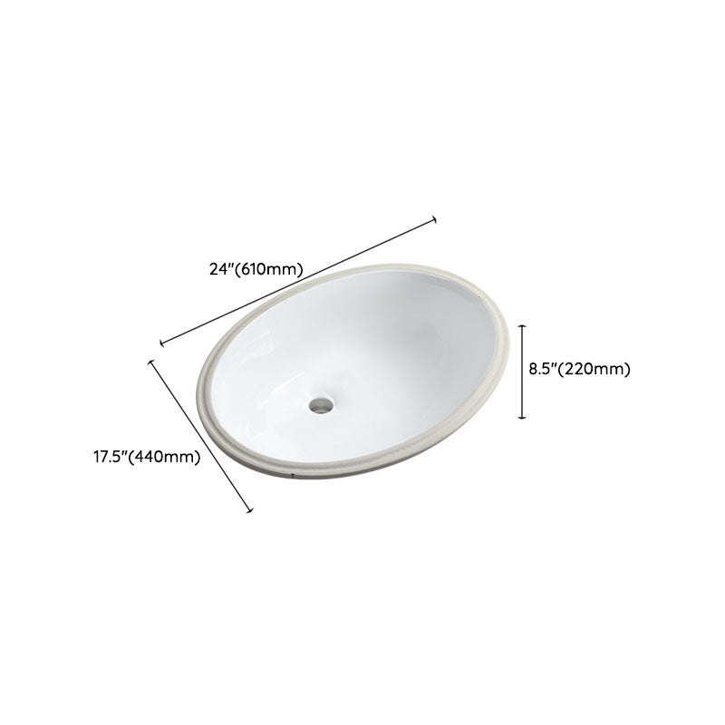 Modern Porcelain Bathroom Sink Undermount Bathroom Sink in White(Not Including Faucet) Clearhalo 'Bathroom Remodel & Bathroom Fixtures' 'Bathroom Sinks & Faucet Components' 'Bathroom Sinks' 'bathroom_sink' 'Home Improvement' 'home_improvement' 'home_improvement_bathroom_sink' 6914047